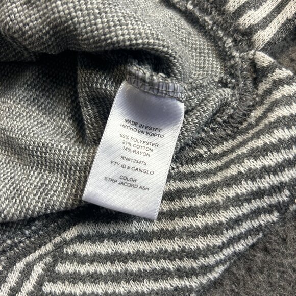 Ellen Tracy Gray/White Striped Pullover LS‎ Sweater Top, Size M - Picture 3 of 11